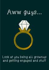 aw guys Engagement & Marriage Card 48161 created by Roselea Illustration 