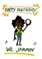Fun Birthday Card - Bob Marley - We Jammin' created by mollymook