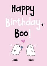 Happy birthday, boo! A cute birthday card for significant others. created by Honey Mushroom Club