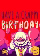 clown scary clown Birthday Card 45475 created by Daft Cards