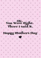 hearts you were right Mothers Day Card 21892 created by SOLATAIRE CONNOLLY