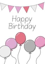 bunting balloons Birthday Card 47307 created by Dominic Clay