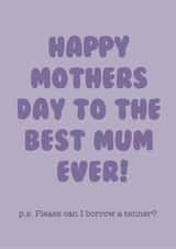 borrow a tenner mum Mothers Day Card 36043 created by Splodge Designs