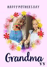 Personalised Mothers Day Photo Card created by Claire Giles - Pretty Floral Personalised Mother's Day Card / Photo Card - For Grandma - Happy Mother's Day Grandma
