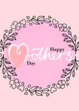 wreath floral Mothers Day Card 43815 created by Rosie Barrett