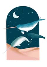 Whale moon Card 21909 created by Lauren Gale Makes and Illustrates