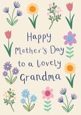 Classic Mothers Day Card - Grandma - Flowers - Happy Mother's Day To A Lovely Grandma created by Sarah Catherine