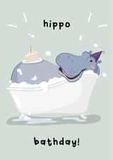 hippo animal Birthday Card 21136 created by Cheeky Peeky
