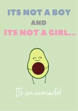 Avocado pregnancy/gender reveal card  created by Made Mint Designs