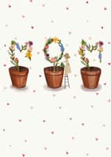 mom plants Mothers Day Card 21617 created by Love Lucy Illustration