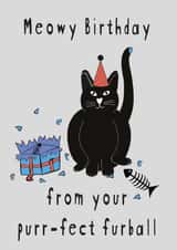meow cat Birthday Card 16143 created by Creative Gemz