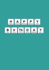 Geeky Periodic Table Card spelling Happy Birthday with periodic elements created by Matt Facer