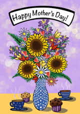 flowers daisies Mothers Day Card 18692 created by Jessicadrawws