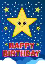 Happy Birthday - Star Light, Star Bright - Children's Greetings Card created by RoleyOleyMoley