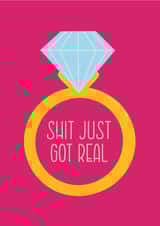 Cartoon diamond engagement card - it just got real created by Sasha Pretoria Design