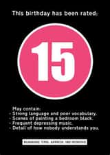 fifteen 15 Birthday Card 19869 created by Leamington Underground