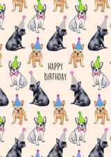 frenchies bulldog Birthday Card 20832 created by Poppy & Mabel