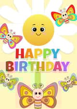 Happy Birthday - Children's Colourful Butterfly Birthday Card created by RoleyOleyMoley