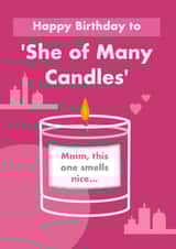She of Many Candles Birthday Card created by Card and Cake