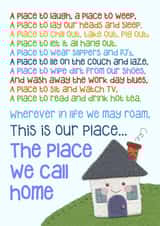 Cute Felt Poem New Home Card - House - This Is Our Place The Place We Call Home created by Presents Felt