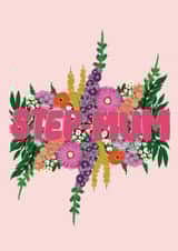 Classic Mothers Day Card - Step Mum - Flowers created by Jessica Morgan-Helliwell