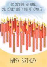 Lot's of candles, Birthday Cake created by @simonwelchillustration