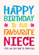 Favourite Niece Birthday Card created by Poppy Lane