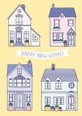 Pretty Graphic New Home Card - Houses - Happy New Home! created by Emma Tobey Illustration