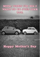 car fiat Mothers Day Card 48541 created by Quirky Cards