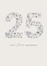 Classic Silver Wedding Anniversary Card - 25 Years created by mrs L cards