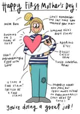 Funny Mothers Day Card - New Mum - First Mothers Day - You're Doing A Great Job created by Che Dyer