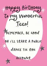 teen teenager Birthday Card 6820 created by Vanilla Frosting Studio