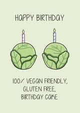 Brussels Sprouts Vegan Birthday Card 17305 created by Creaternet