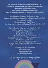 Rainbow Bridge Dog Sympathy Card created by Nicola Jo