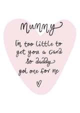 card for mummy from the bump Mothers Day Card 17047 created by The Write Girl Calligraphy