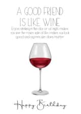 A Good Friend is like Wine Birthday Card created by Jemma Louise UK