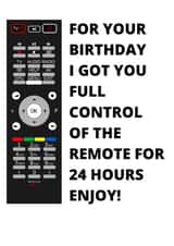 remote tv Birthday Card 22004 created by Sense of Self Designs