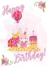 bunny rabbit Birthday Card 22001 created by Carmela 