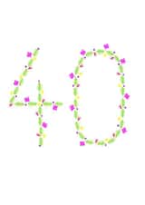 Floral 40th birthday card created by Little Red Apple