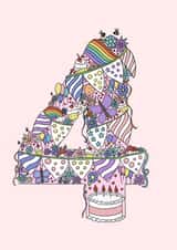 4th Birthday Girl created by Jenny Wren Designs