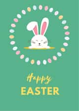 Bunny in an egg wreath Easter Card created by Made Mint Designs