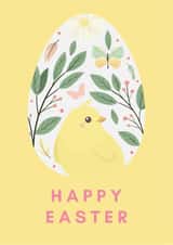Cute chick in a floral egg Easter Card created by Made Mint Designs