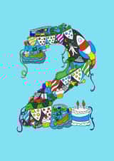 bunting cake Birthday Card 21480 created by Jenny Wren Designs