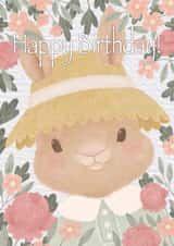 Cute vintage bunny birthday card created by Nataliya Dolotko
