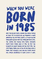 40th Birthday Memories of the Year 1985 Card created by Poppy Lane