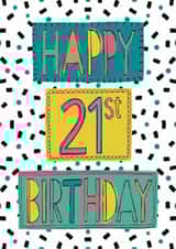 Fun and colourful 21st Birthday Card created by Anna Treliving Design