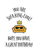 Sofa King Cool Birthday Card created by Martian Art