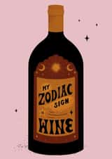 Zodiac wine birthday card created by Elf Paper Co