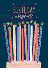 Candles and Cake Birthday wishes card. created by Little Mono
