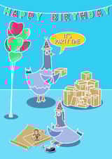 Pigeon happy birthday. It's party time! created by Pigeon Pals